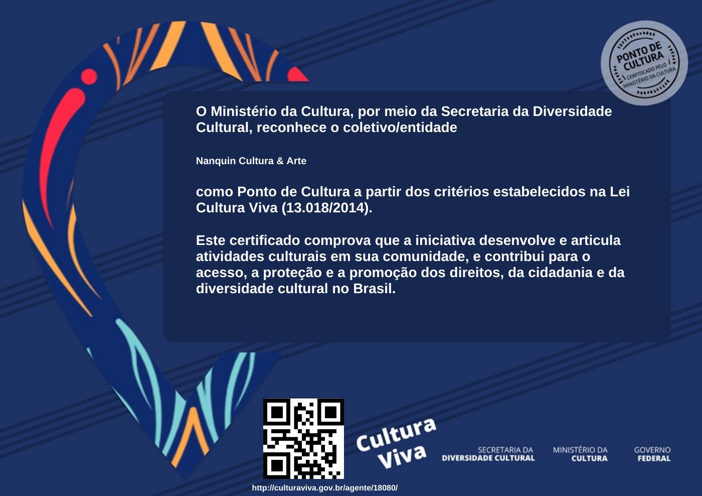 Certificado Ponto de Cultura Federal